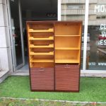 Archive, book storage, Nordic, with sliding doors on mat, produced by Illums Bolighus. Nordic furniture in Porto. Vintage furniture in Porto. Furniture restoration in Porto.