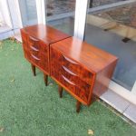 Nordic rosewood nightstands. Nordic furniture in Porto. Vintage furniture in Porto. Furniture restoration in Porto.