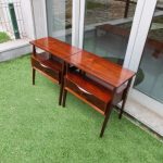 Nordic bedside tables in rosewood. Nordic furniture in Porto. Vintage furniture in Porto. Furniture restoration in Porto.