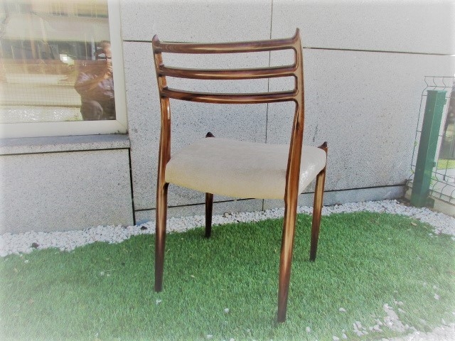 Nordic chair, design by N Moller, model 78. Nordic furniture in Porto. Vintage furniture in Porto. Restoration of furniture in Porto.